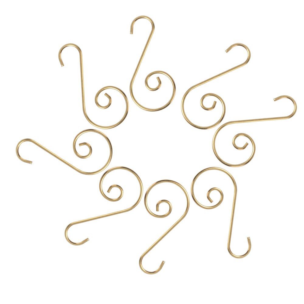 100 Pcs Christmas Wreath Hooks Silver Multifunctional Shaped Steel Hangers for Decoration Christmas Tree: Golden