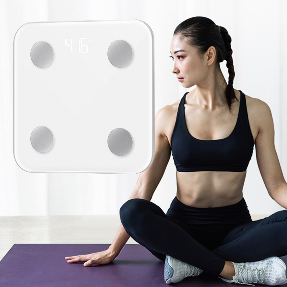 Smart Scales Floor Body Weight Bathroom Scale Bluetooth 4.0 Backlit Display Scale Body Weight Body Fat Water Muscle Mass BMI SD