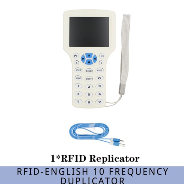 Engelsk 10 ic/ id frekvens rfid adgangskontrol kortlæser nfc krypteringskortforfatter uid chip duplikator smart key copier: 08cd-1