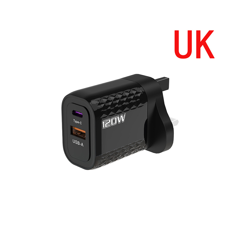 120W Charger Fast Quick Charging PD QC 3.0 USB Type C Charger Fast Charging EU/US/UK Plug Adapter For iphone 15 Samusng S23: pink