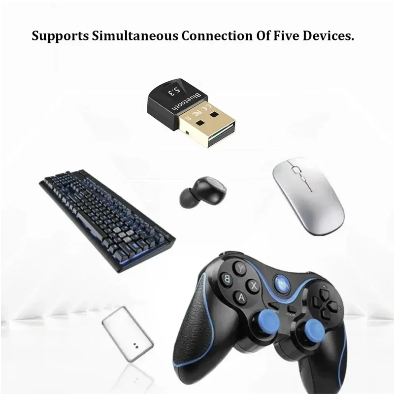 Adattatore Bluetooth per PC Usb Bluetooth 5.3 Dongle Ricevitore Bluetooth 5.0 per altoparlante topo Tastiera Trasmettitore Audio musicale