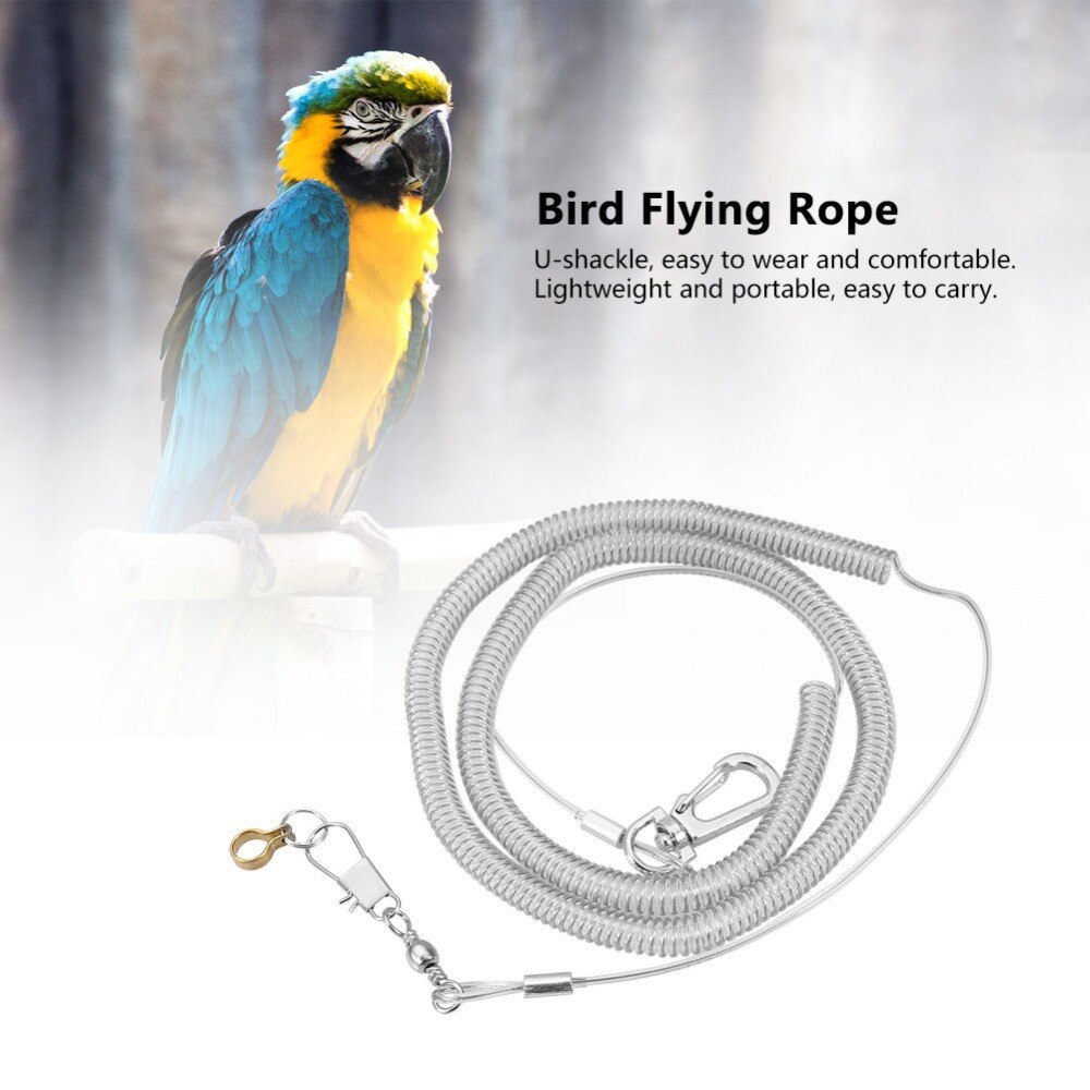 4.5/6.5/8.5 mm diameter på fodringen  +6 m længde papegøje fugl anti-bid flyvende træningsreb snoresæt tilfældig farve