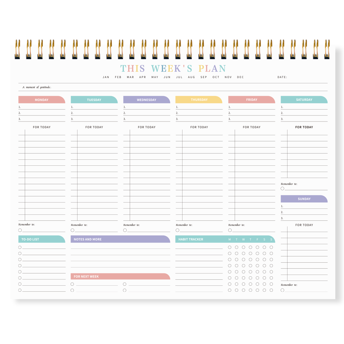 Minimalist Weekly Planner Pad | Undated Schedule Organizer with Habit Tracker & To-Do List | Daily Task Notepad: WHITE