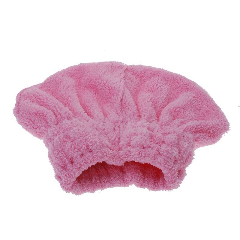 2 PCS Useful Minifiber Dry Hair Hat Quickly Dry Hair Rolled Towel Cap (Pink &amp; Purple)