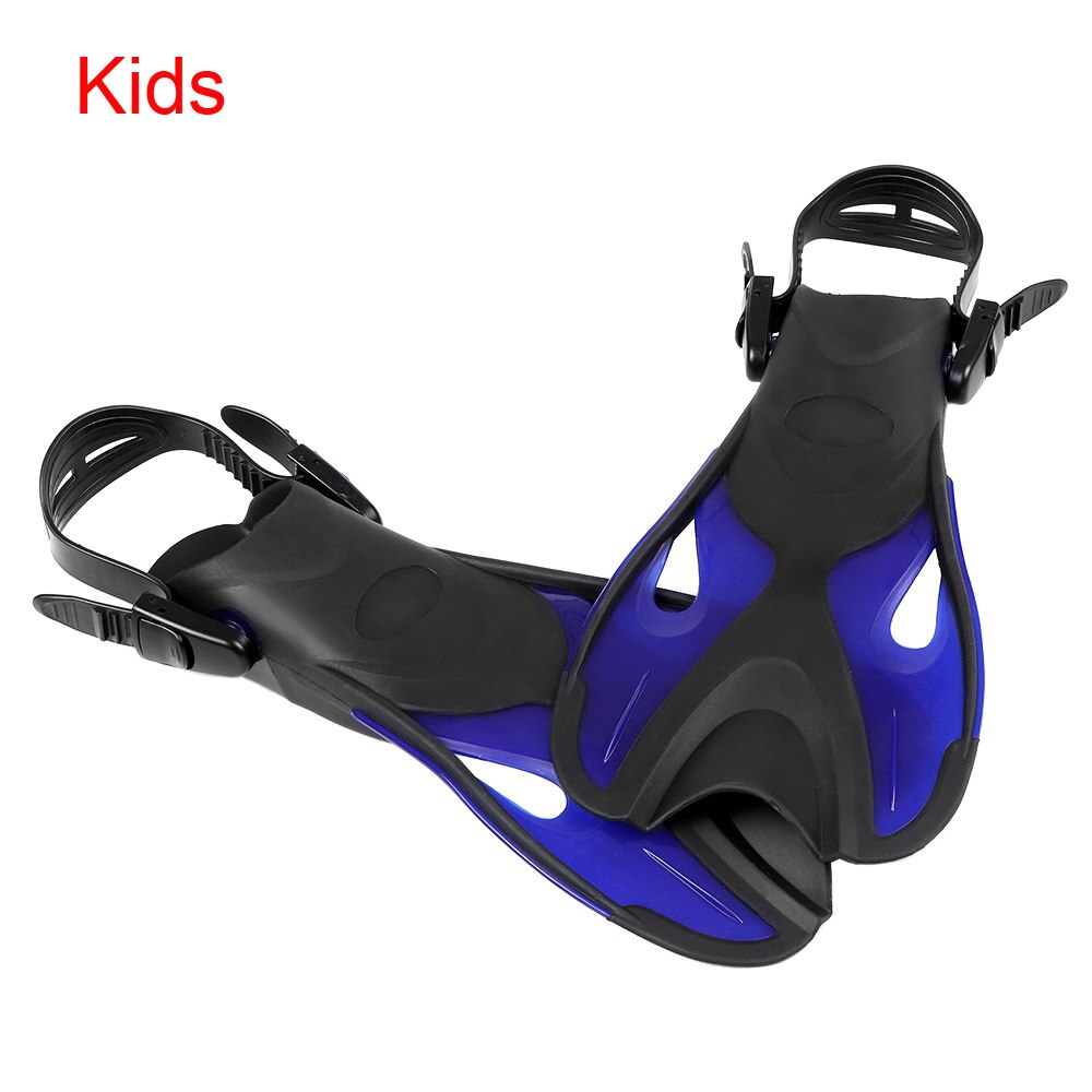 erwachsene/Kinder Anti-slip Schwimmen Flossen Verstellbaren Riemen Tauchen Flossen Offener Ferse Schwimmen Flossen Flossen Schnorcheln Scuba ausrüstung: kids blue / S/m