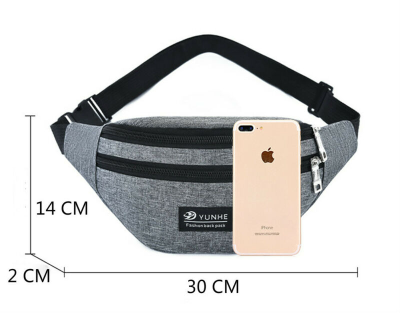 Mans Womens Fanny Pack WaterProof Phone Pocket Pouch Belt Waist Bum Bag Waist