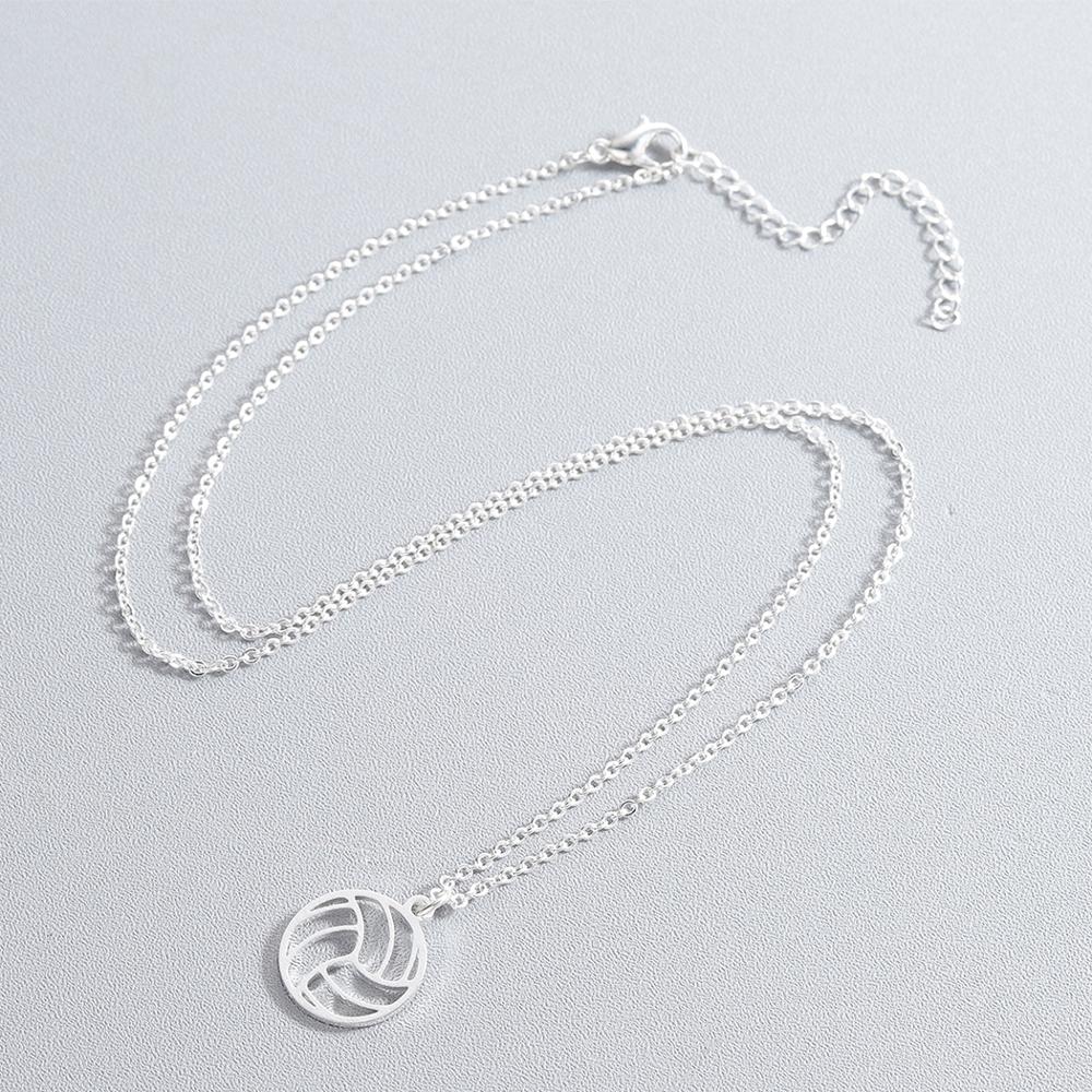 CHENGXUN-collar con dije de voleibol, joyería deportiva, colgante de bola de voleibol, hueco, ventilador deportivo de oro rosa