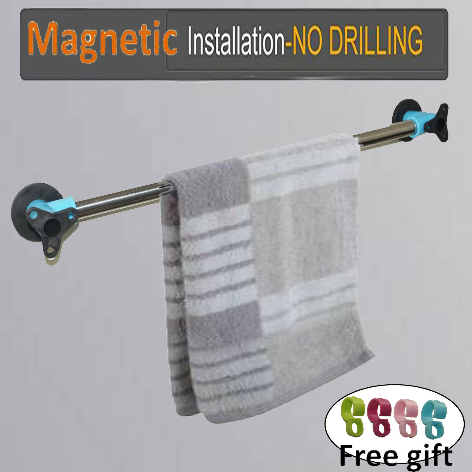 Magnetische Handdoek Rail Rack Holder Ring Bar Rvs 304 Hanger, 18-Inch