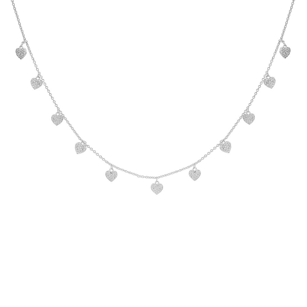 Collier tendance en zircone cubique, ras du cou, couleur or, accessoire de bijouterie pour petite amie: Silver