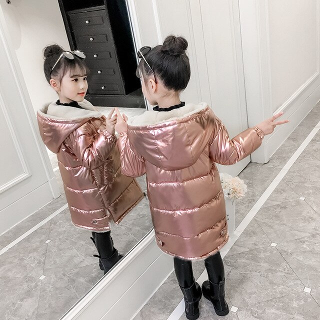 Meisjes Winter Jas Kinderen Beneden Katoenen Jas Waterdicht Snowsuit Roze Goud Zilver Jacket Hooded Parka Meisjes Down Jassen