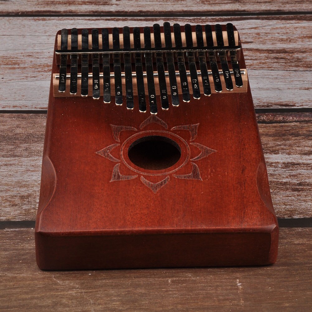 17 Keys Kalimba Musical Instrument Wood Mahogany Thumb Finger Piano African Sanza Mbira with Tuning Tool Storage Bag for