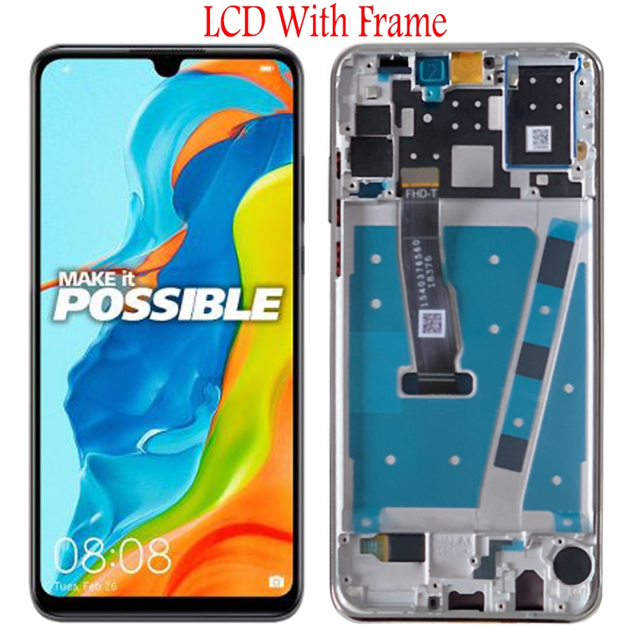 opprinnelig lcd med ramme til huawei  p30 lite lcd -skjerm til huawei  p30 lite skjerm nova 4e mar -lx1 lx2 al01 erstatning