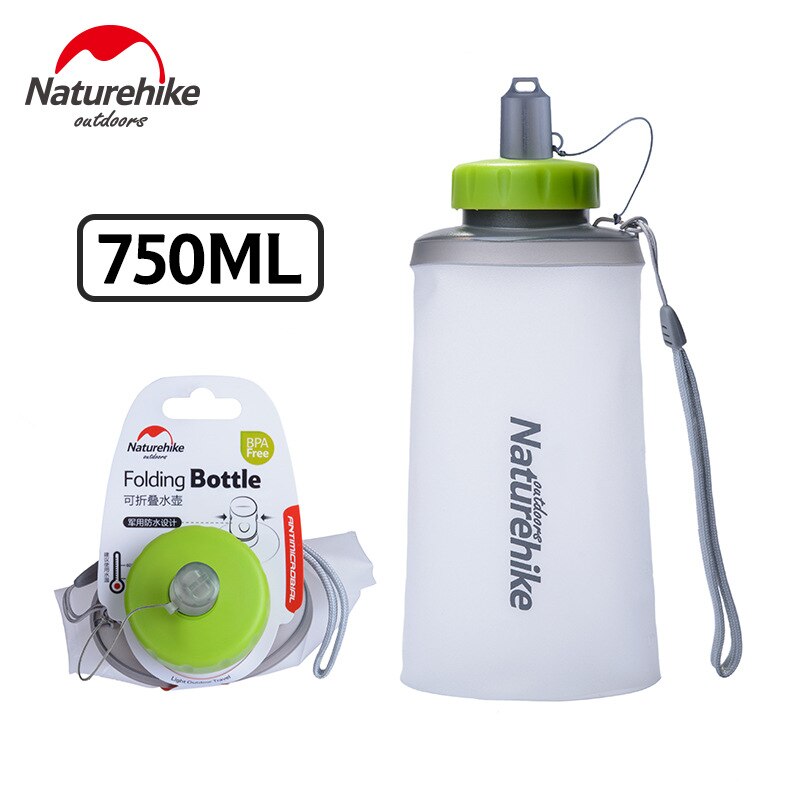 Natur vandring camping ultralätt hopfällbar vattenflaska bärbar resande dricksväska 500ml/750ml hopfällbar sportvattenkokare nmd: Vit 750ml