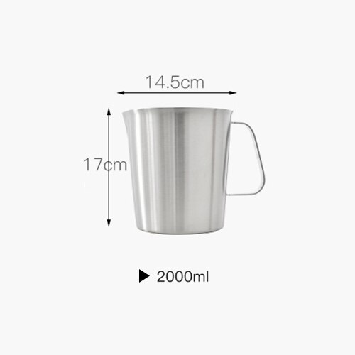 Rokene rustfritt stål mugge melkeskummende kanne produksjon av cappuccino melk te kaffe melk kopp melkeskummende kanne: 2000ml