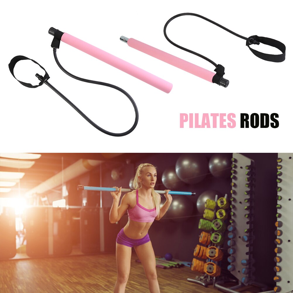 Gym portabel pilates bar stick utarbetad tillverkning långvarig hållbar med motståndsband för träning hemma