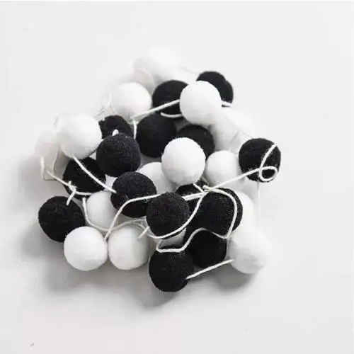 Bolas de lana de 2M, decoraciones de dormitorio hechas a mano, decoración de pared de Halloween, adorno para fiestas de Navidad, colgante, guirnalda de pompones: violet