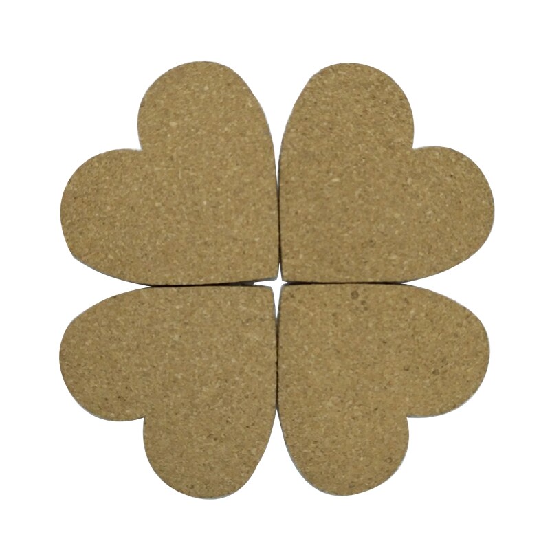 50 unids/set Corazón de corcho afilado tablero de mensajes de madera Phellem corcho tablón de anuncios de madera simple tablero de pared de madera suave con pegatina