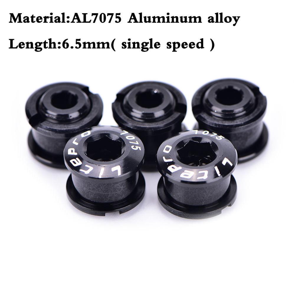 Litepro bike 130 bcd opvouwbare racefiets crankstel 170mm crankstel kettingblad 45-58t met kettingbouten voor single speed 6.5mm: Zwart -5 stuks