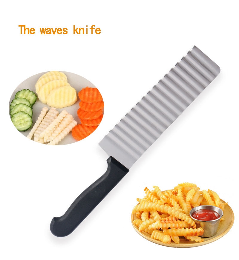 French Fry Cutters Stainless Steel Wave Knife Potato Cutting Machine Corrugated Knife Cutting French Fries Corrugated Cutter