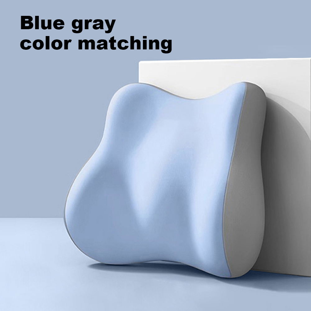 Morbido cuscino di supporto lombare per sedile di guida Cuscino lombare in memory foam Cuscino di supporto lombare per alleviare il dolore alla schiena per seggiolino auto: Blu