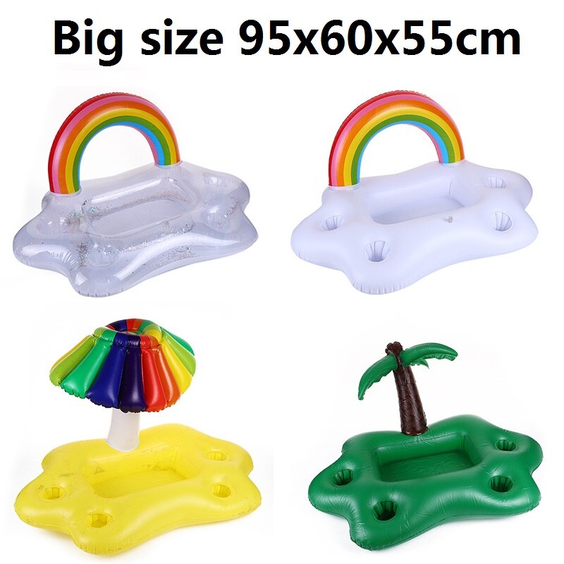 Summer pool Party Bucket Rainbow Cloud Cup Holder Inflatable Pool Float Beer Drinking Cooler Table Bar Tray Beach Swimming Ring
