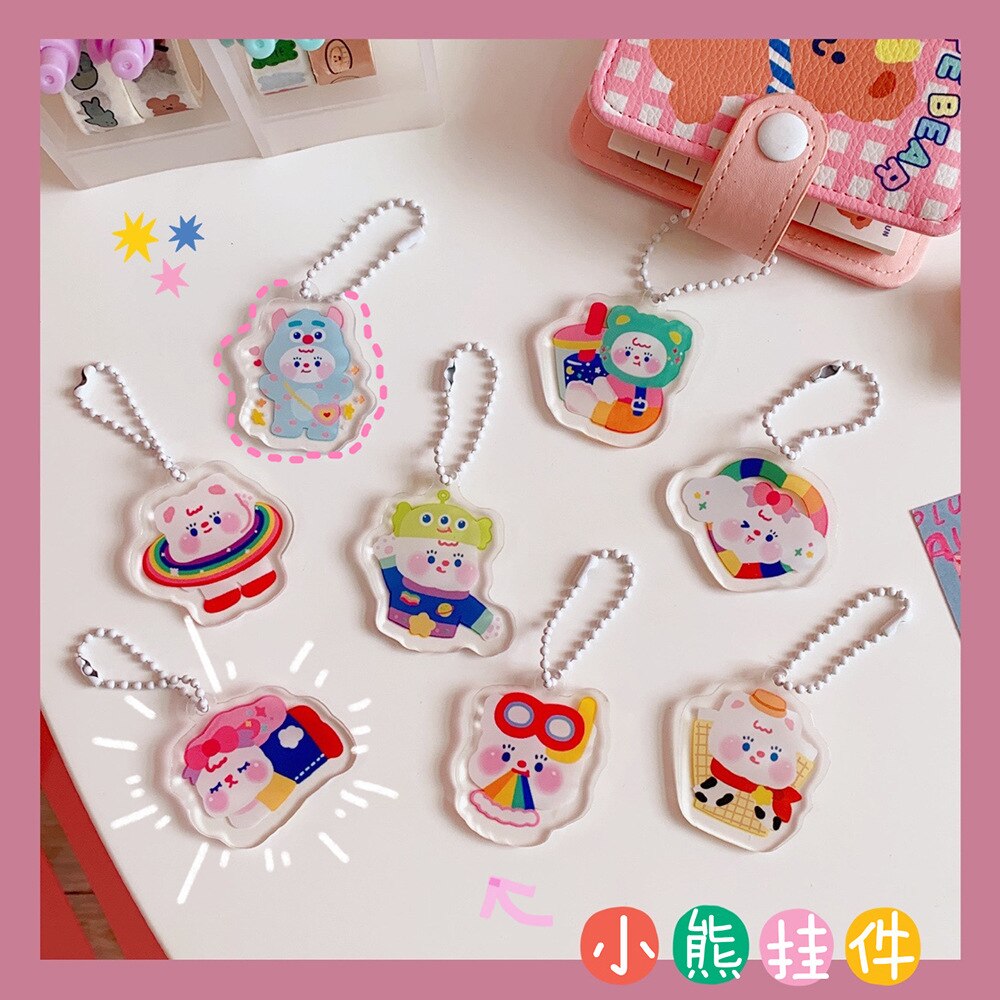 Milkjoy Bentoy Kawaii Keychain Travel Tag Girls Key Chain Bag Pendant Children Bag Accessories