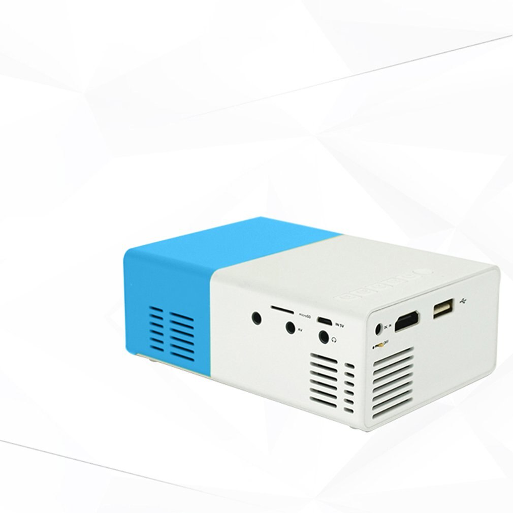 Blue White Color Home Mini-Projector 1080P YG300 Led Projection Multiple Device Connections HD Entertainment Portable