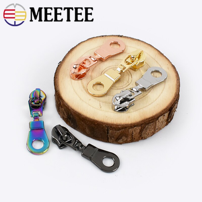 Cursori con cerniera Meetee 20 pezzi per cerniere in nylon 5 # borsa kit di riparazione con cerniera tasca di ricambio cerniere testa accessori per cucire fai da te ZT179