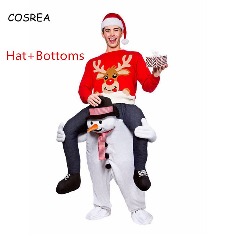 Funny Santa Claus Costume Ride on Me Animal Pants Carry Back Fancy Up Party Costume Christmas Festival Clothes