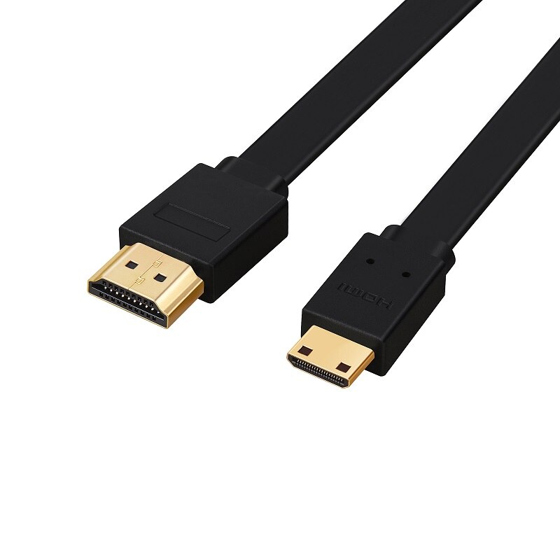 Lungfish High Speed Mini HDMI to HDMI Cable Male to Male 1080P HDMI Cable For TV/display/tablet/notebook/camera A-C HDMI Cable: Black / 1.5m
