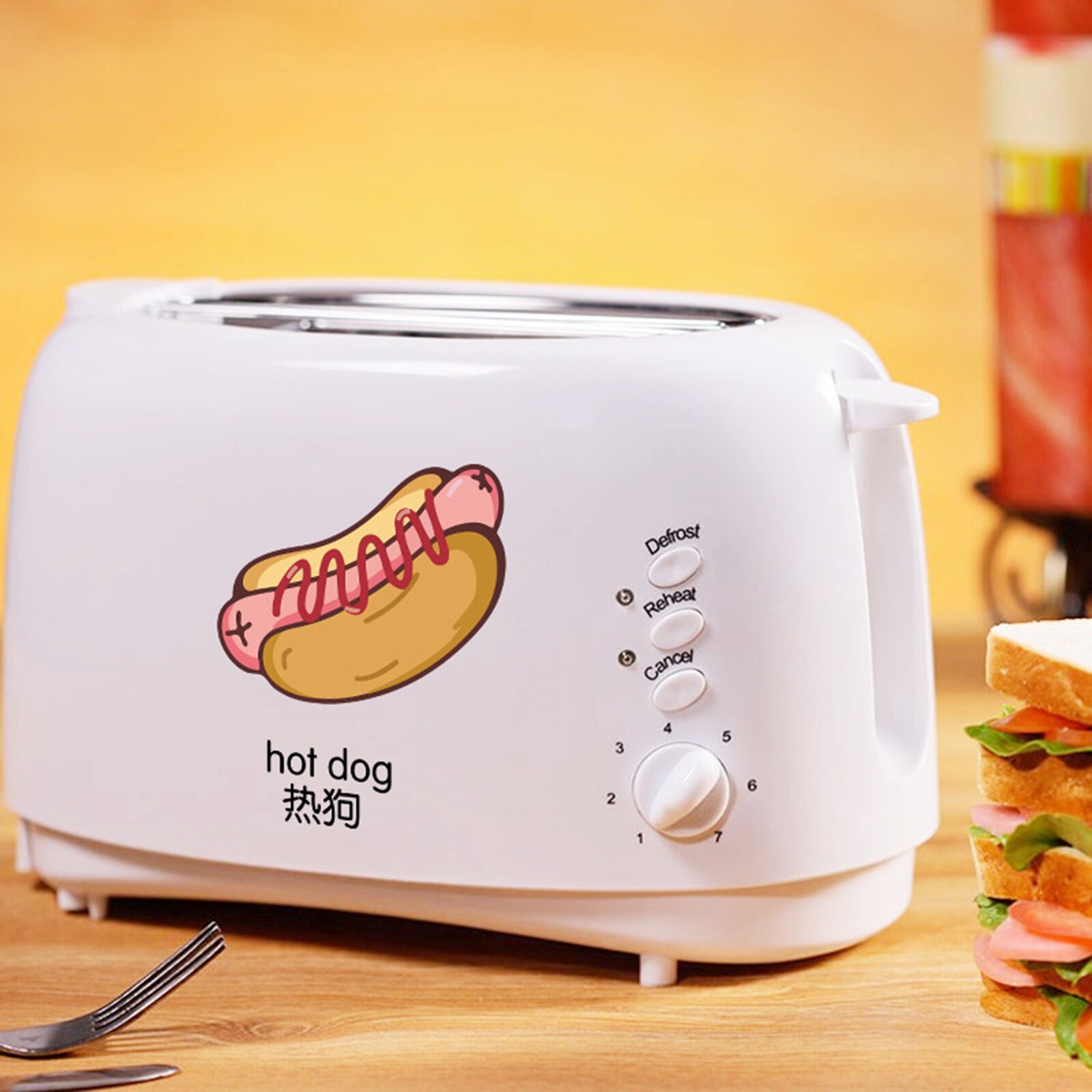 Stickers 10 PCS Cake Doughnut Pizza Refrigerator Stickers Wall Decals for Kitchen Dining Room Home Decoration