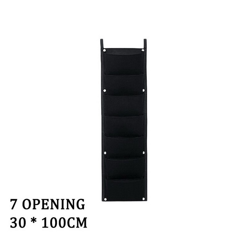 Garden Wall Hanging Planting Bags Green Plant Grow Planter Vertical vegetable Garden Decoration Supplies Plants Bags: black 30x100cm 7bags