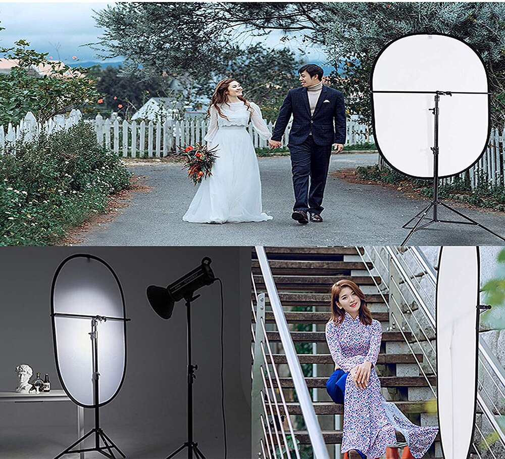 Reflector Fotografie Licht Diffuser Translucent Fotografie Afbeelding Reflector Draagbare Ovale Dslr Camera Licht Reflector 60x90cm