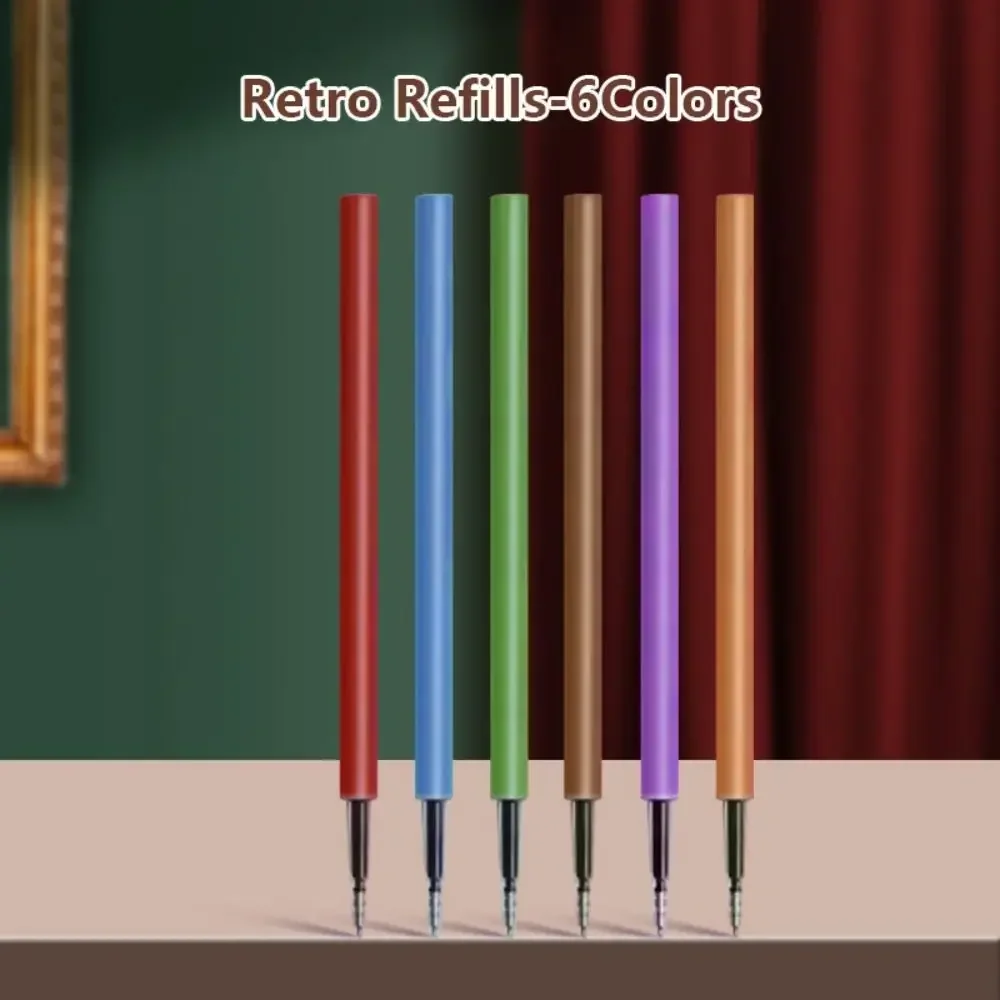 6Colors/Set Color Gel Pen 0.5mm ST Tip Ballpoint Pen Writing Tool Color Ink Signing Pen Students Stationery School Supplies: PURPLE