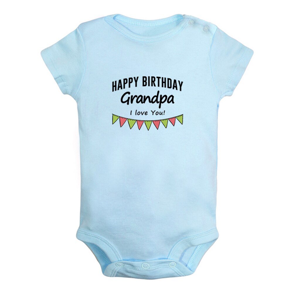Feliz aniversário vovô eu te amo bebê meninos diversão macacão bebê meninas bonito bodysuit infantil mangas curtas macacão roupas macias: BabyBL8250D / 0-6M