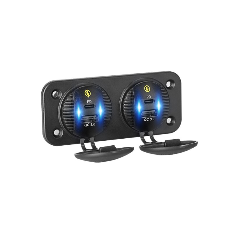 12v/24v dual-anschlüsse ,  qc3.0 usb-anschlüsse , 18w schnellladeanschlüsse typ c, pd usb-c kfz-ladebuchse