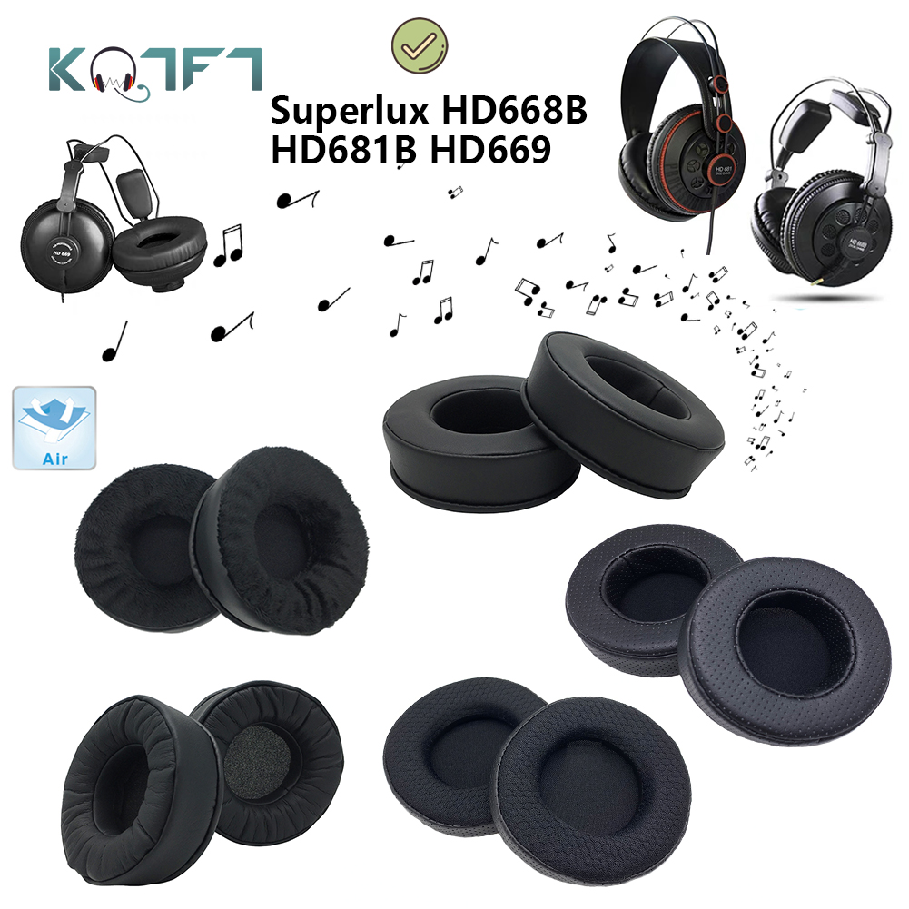 KQTFT Velvet Replacement EarPads for Superlux HD668B HD681B HD669 Headphones Ear Pads Parts Earmuff Cover Cushion Cups