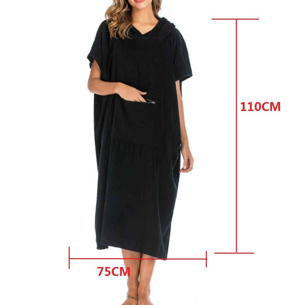 Beach Surfing Poncho Wetsuit Changing Towel Robe w/ Zipper Pockets for Men Women Surfing Swimming Sailing