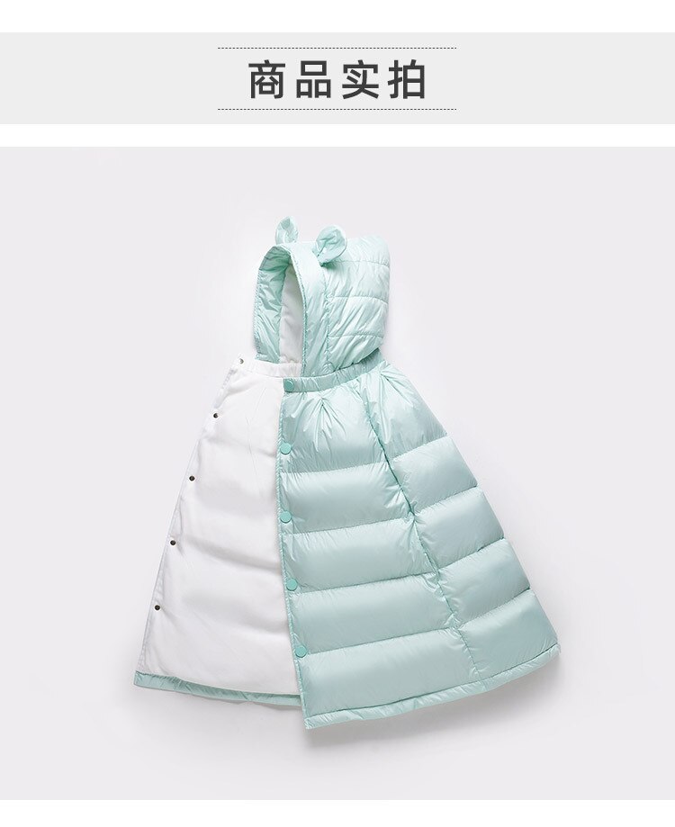 Baby Kids 0-5y Witte Eendendons Uitloper Mantel Kledingstuk Peuter Sneeuw Pak Kind Kleding Baby Boy Winterjas: Sky Blue