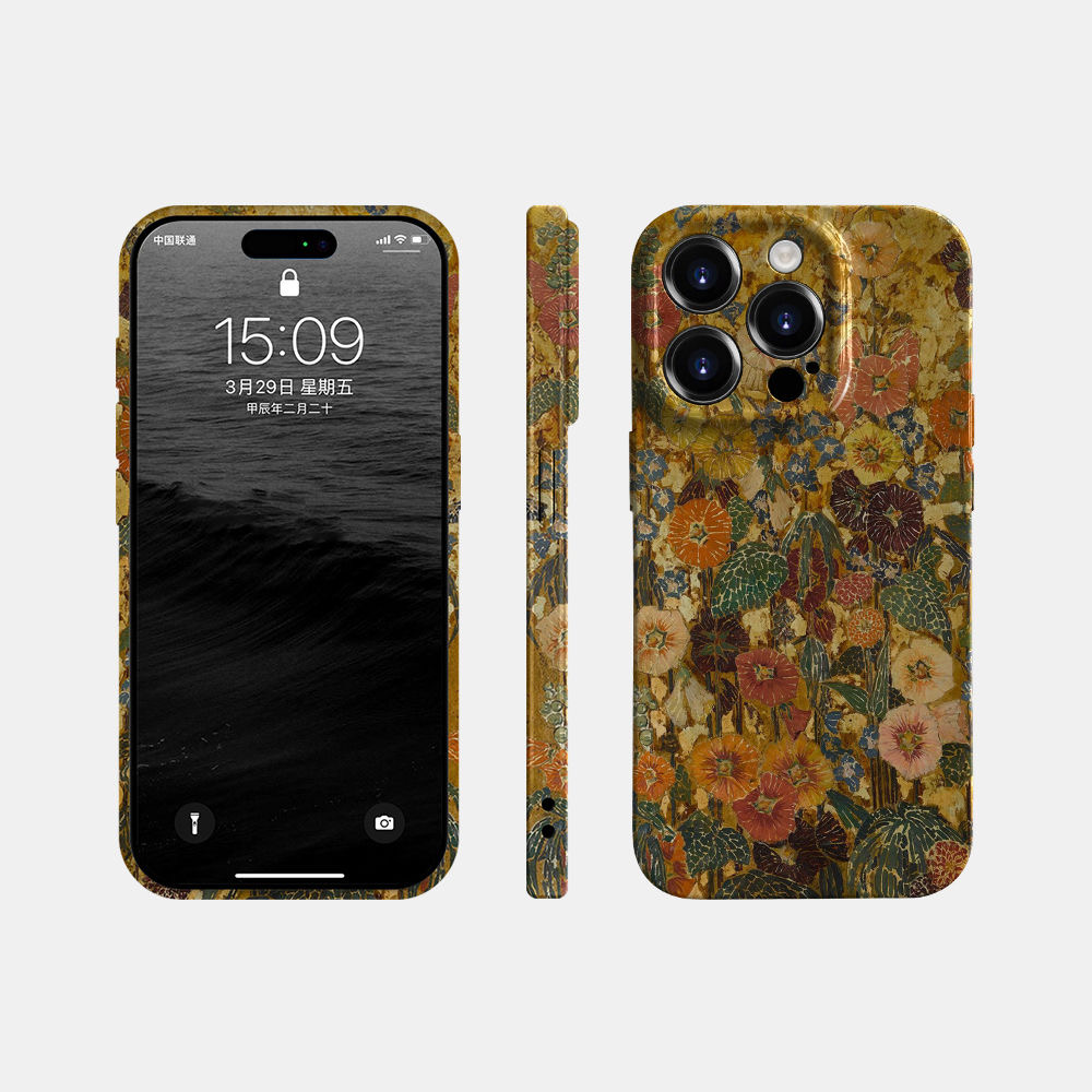Ins – coque à fleurs littéraires et rétro, pour IPhone 16 15 14 13 Pro Max 12 11 Pro Plus XR, protection antichoc, Film rigide mince