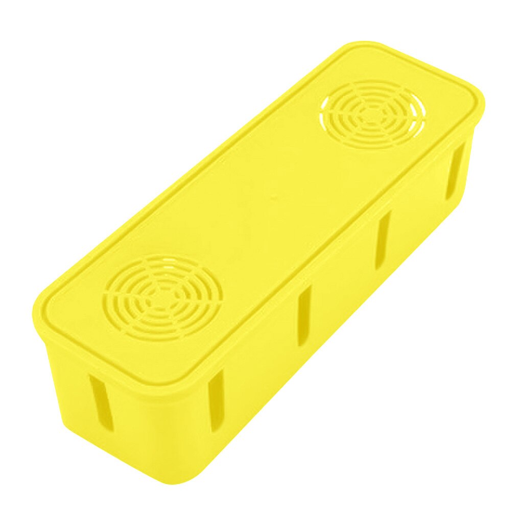 Cable Storage Box Wire Management Socket Tidy Organizer Home Room: YELLOW