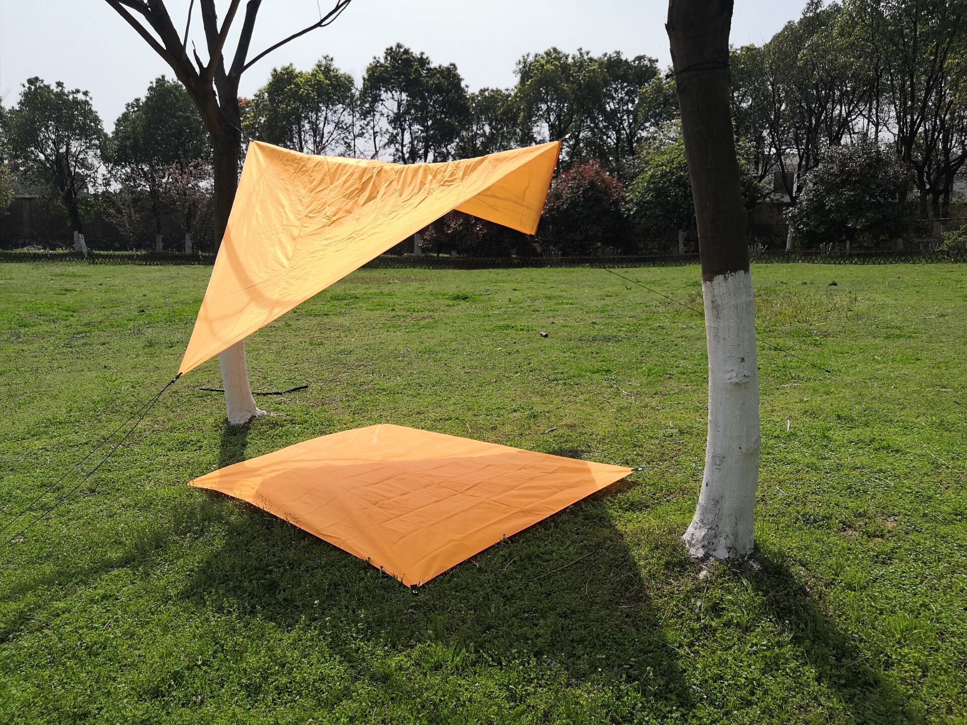 Waterproof Tarp Tent Shade Garden Sunshade Outdoor Camping Sun Shelter Beach Multifunction Awning With Camping Picnic Mat