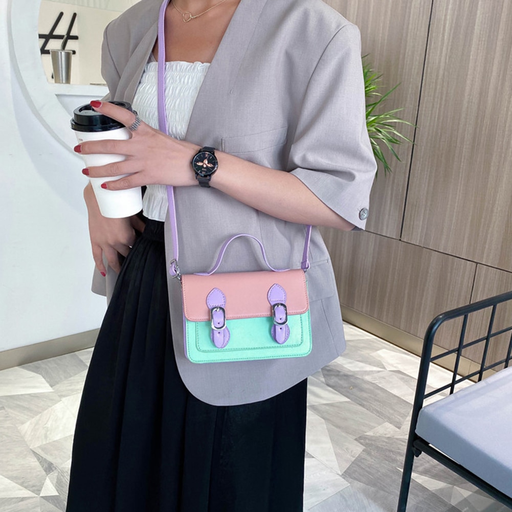 Feminino menina hit cor pequena aleta ombro bolsa casual couro do plutônio crossbody saco juventude senhoras simples saco versátil