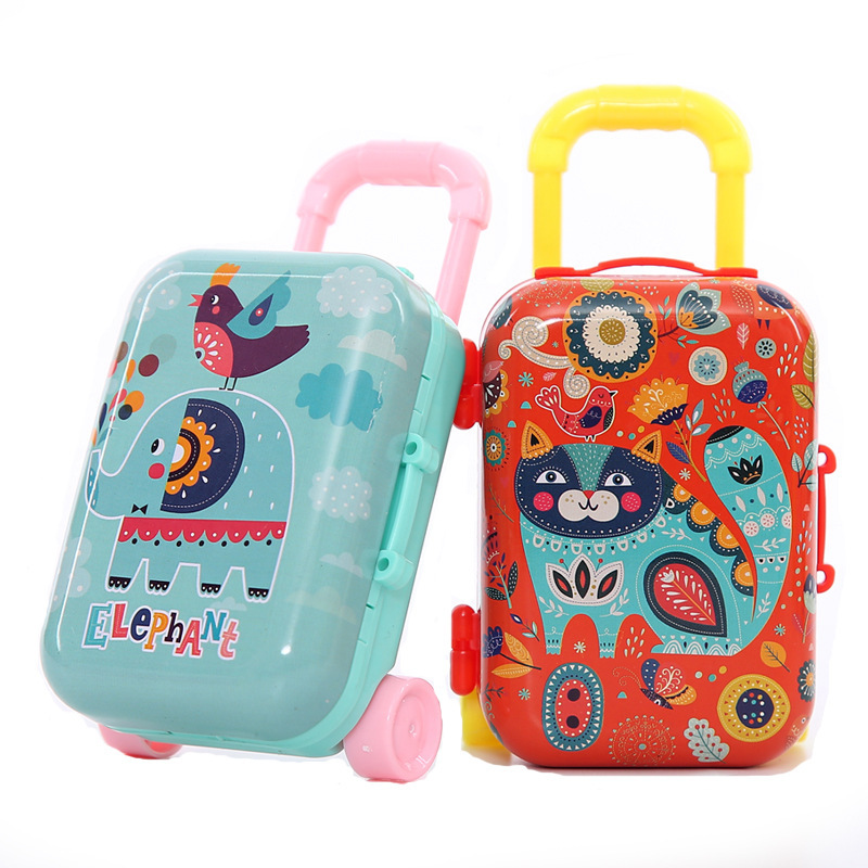 Mini valise à roulettes, noël, année du tigre, boîte à bagages pour enfants, jouets créatifs, artisanaux,