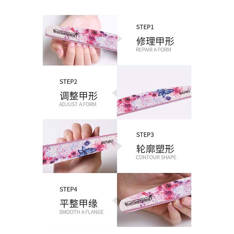 Nail sunshine – papier de verre d'impression demi-mois, lime à ongles, meulage, réparation de frottis, vrais ongles, polissage, Frustration spéciale, 10 pièces