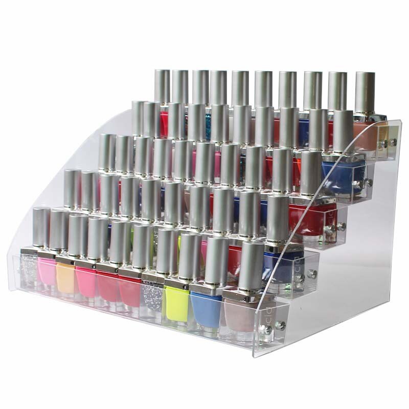 Household Storage Clear Multi Layers Nail Polish Rack Display Makeup Storage Organizer Shelf Cosmetic Makeup Organizer: 5 layers
