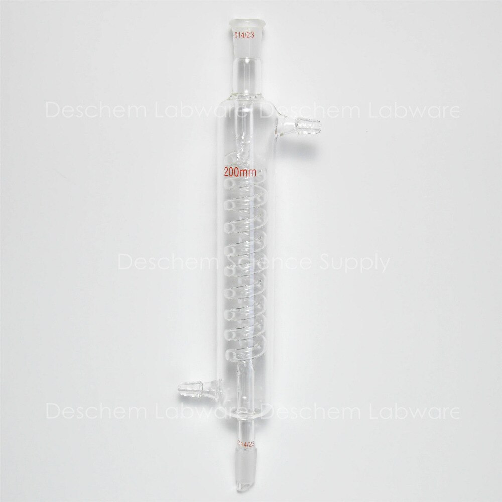 200mm,14/23,Graham Condenser,Glass Coiled Column,Lab Chemical Glassware