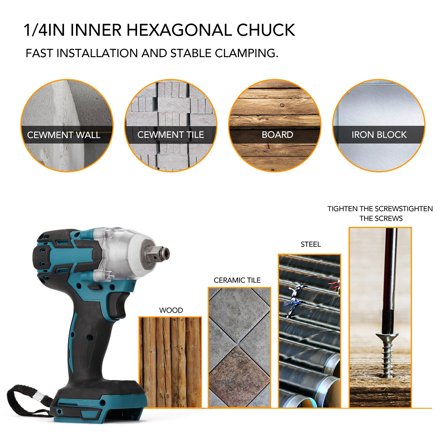 Rechargeable Cordless Brushless Impact Screwdriver Multifunctional Wireless Hand Screwdriver Home DIY Electric Power Tools