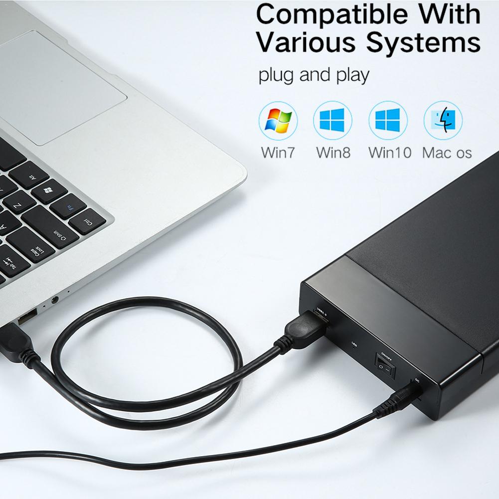 2.5" 3.5" HDD Disk Case 3.5 HDD Enclosure Case SATA To USB3.0 External Hard Drive Enclosure Reader Support UASP 10TB Drives