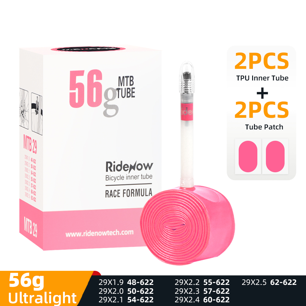 Ridenow ultralätt cykelslang 26 tum 27.5 29 tum mtb cykelventillängd fransk 45mm för mountainbikeslang: Mörkgrå